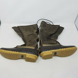 LL Bean Waxed Coated Canvas Tall Boots Womens 9M Waterproof Rubber Duck USA New