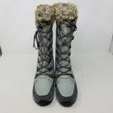 LL Bean Carrabassett Snow Tall Boots Women 7.5 Pewter Insulated Waterproof Fur