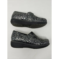 SoftWalk Grey's Anatomy Meredith Black Metallic Leather Clogs Shoes Women's 6 W