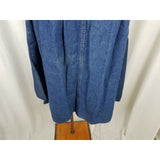 Vintage Gabriella Brazil Denim Blue Jean Swing Skirt Womens sz 10 Pleated Buckle