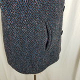 Vintage BBI Wool Black Double Breasted Peacoat Coat Womens 10 Speckled Tweed 80s