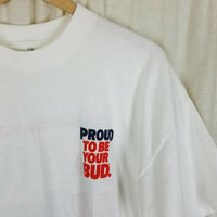 Vintage Budweiser Proud to be Your Bud Cowboy Double Sided TShirt Mens XL 90s