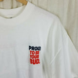 Vintage Budweiser Proud to be Your Bud Cowboy Double Sided TShirt Mens XL 90s