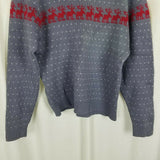 Vintage Marceau Birdseye Reindeer Knit Crewneck Sweater Mens L Christmas USA