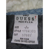 Baby Guess Faux Shearling Trim Embellished Denim Blue Jean Jacket Girls L 4 5