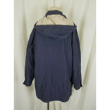 Vintage London Fog Brushed Cotton Windbreaker Shell Jacket Womens M Hooded Blue