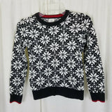 Lands End Kids Blue Snowflake Nordic Apres Ski Knit Sweater Boys Kids Youth S 8