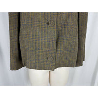 Vintage Salvatore Costanzo Wool Tweed Swing Jacket Blazer Designer Womens M Tan