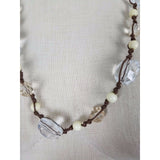 Vintage Lucite Glass Look Beads Beaded Single Strand Opera Length Necklace Facet