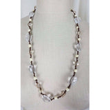 Vintage Lucite Glass Look Beads Beaded Single Strand Opera Length Necklace Facet