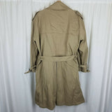 Vintage Botany 500 Insulated Belted Military Trench Coat Mens 40R Faux Fur Liner