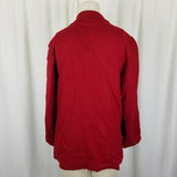 Artcraft Wool Twill 2 Button Up Blazer Jacket Womens M L Vintage Red Pewter 70s