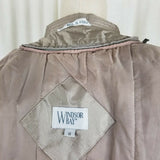 Windsor Bay Metallic Sheen Puffer Parka Long Maxi Trench Coat Womens 8 Tie Belt