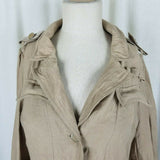 Yoana Baraschi Safari Field Military Style Jacket Blazer Womens sz 6 Tan Khaki