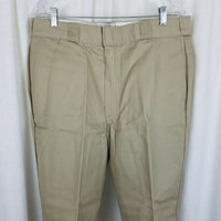 Vintage Dickies Shape Set Stain Release Twill Work Pants Mens 38x29 Tan NOS USA