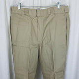 Vintage Dickies Shape Set Stain Release Twill Work Pants Mens 38x29 Tan NOS USA