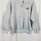 Vintage Adidas Trefoil Logo Pullover Snap Henley Sweatshirt Mens l 80s 90s Crew