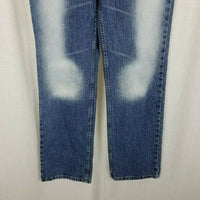 Express Low Rise Boot Cut Jeans Dark Blast Acid Washed Sexy Womens 5 / 6 Denim