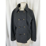 Amelia by BeCool Wool Charcoal Military Double Breasted Peacoat Jacket Womens L