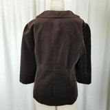 Fashionista Velvet Peter Pan Collar 3/4 Sleeve Swing Jacket Blazer Womens L USA