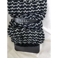 Nicole Miller Sweater Knit LegWarmers Boots One Size OS Black White Striped NWT