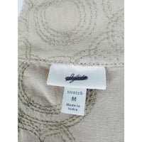 J.Jill Canvas Cotton Embroidered Pleated Fit & Flare Riding Jacket Coat Womens M