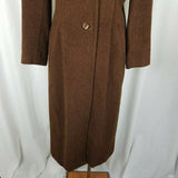 Alpaca Collection Brown Mohair Wool Peacoat Dress Coat Womens 42 S M England