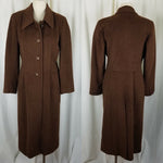 Alpaca Collection Brown Mohair Wool Peacoat Dress Coat Womens 42 S M England