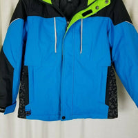 Gerry Boys Azure Blue Rainwear Hooded Colorblock Winter Jacket Parka Kids 10 12