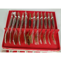 Thailand Hindu God Elephant Teak Rosewood Nickel Bronze Flatware 18 Pieces Set