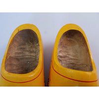 HEINEKEN BEER ADVERTISING PAIR OF WOOD SHOES CLOGS HOLLAND Yellow Carved Wooden