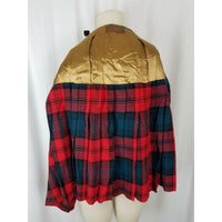Vintage Belted Wool Tartan Scotch Plaid Kilt Wrap Skirt Womens S Red Buckles