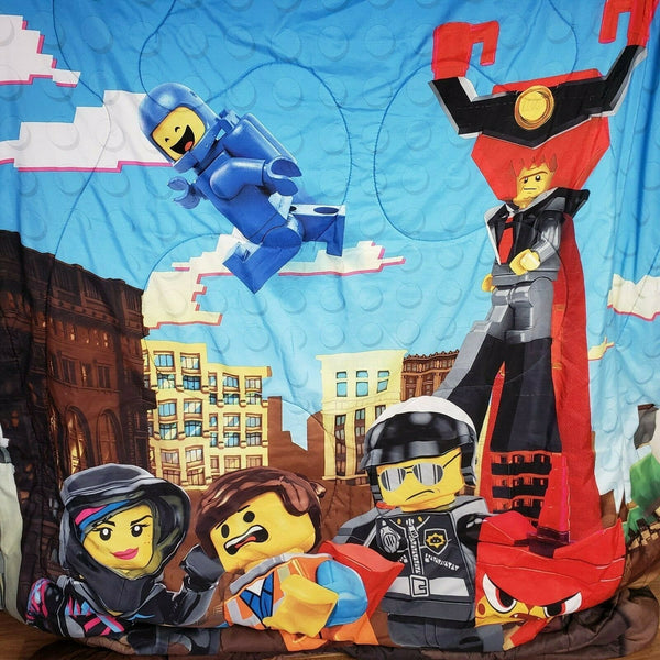 The Lego Movie Twin Comforter Reversible Minifigers Police Wizard President Girl