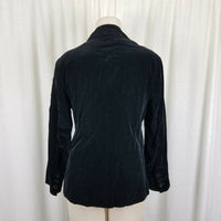 Vintage Breckenridge Black Velvet Jacket Blazer Womens 12 Two Button Up Riding