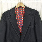 Vintage DuMont Paisley Collar Black Western Blazer Jacket Sportcoat Mens 46R USA
