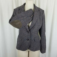 Vintage The Villager Wool Tweed Patch Elbows Riding Jacket Blazer Womens size 14