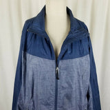 LL Bean All Weather Windbreaker Rain jacket Womens 1X Plus Size Colorblock Blue