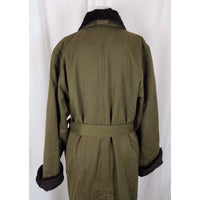 Liz Claiborne Lizsport Worsted Wool Faux Fur Long Maxi Trench Coat Womens PM