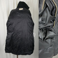 Michael Kors Black Goose Down Jacket Parka Coat Womens L Puffer Knit Collar