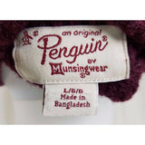 Penguin by Munsingwear Knit Sweater Pullover Crewneck Mens L Maroon Waffle Check