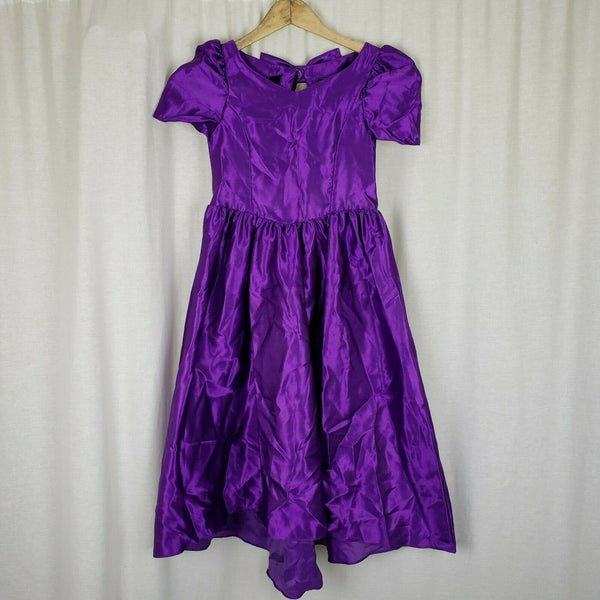 Vintage Alfred Angelo Flower Girl Bridesmaid Prom Formal Dress 10 Girls Bow 80s