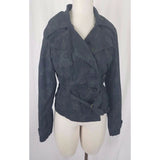 Mod'Land Paris Double Breasted Belted Fitted Cropped Jacket Womens M Circles