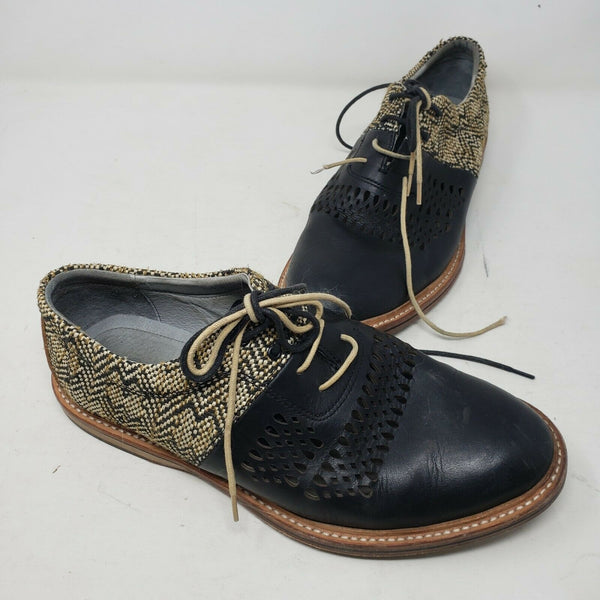 Thorocraft MERCER Men's Black Leather Lace Up Oxford Shoes Size 45 12 Colorblock