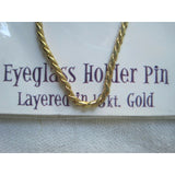 Red Hattitude Hat Society Eyeglass Holder Pin Brooch 18 kt Gold Finish with Bow