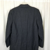 Roger Brooks Heritage Cheviot Herringbone Tweed Wool Peacoat Mens L Vintage Coat