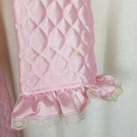 Vintage 1970s Bees & Jam Bubblegum Pink Lace Quilted Tie Sash Bath Robe Girls 8