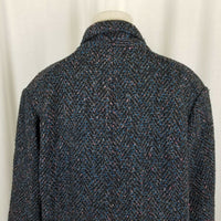 Vintage BBI Wool Black Double Breasted Peacoat Coat Womens 10 Speckled Tweed 80s