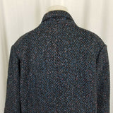 Vintage BBI Wool Black Double Breasted Peacoat Coat Womens 10 Speckled Tweed 80s
