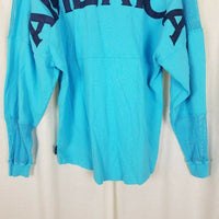 Spirit Jersey America Blue Mesh Long Sleeve T-Shirt Shirt Top Mens S Activewear