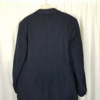 College Hall Fuzzy Winter Wool Peacoat Mens 40 Vintage Dress Over Top Coat Black